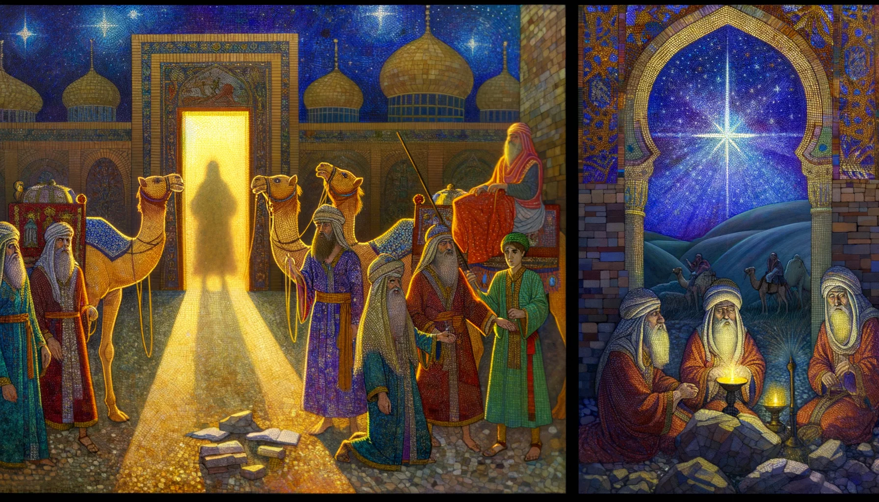 Divine light pierces the canvas, bringing Matthew 2 to life with vivid clarity. The composition draws viewers into a moment of spiritual contemplation. Every element contributes to the sacred narrative's timeless message.